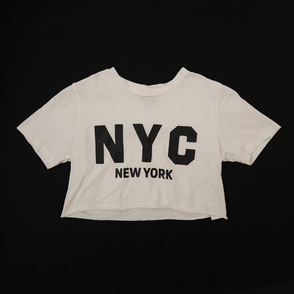 VINTAGE cute TOPSHOP New York (State of Mind) Crop T-Shirt, Size 4 (Small/Medm)